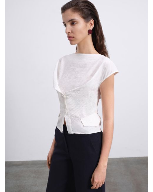 Sélone White Liora Crossline Top
