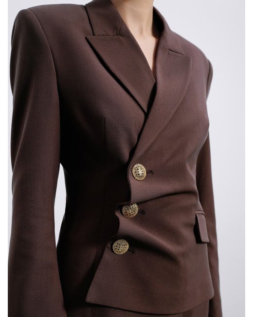 Sélone Brown Oris Asymmetric Tailored Blazer