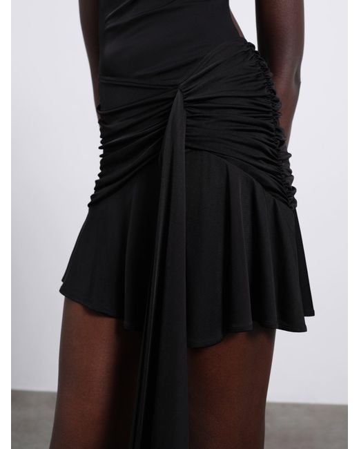 Sélone Black Aris Draped Open-Back Dress