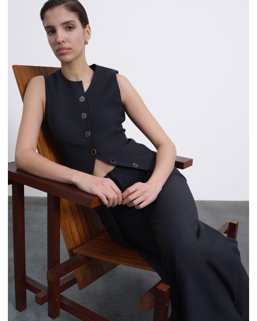 Sélone Black Calin Asymmetric Tie Vest