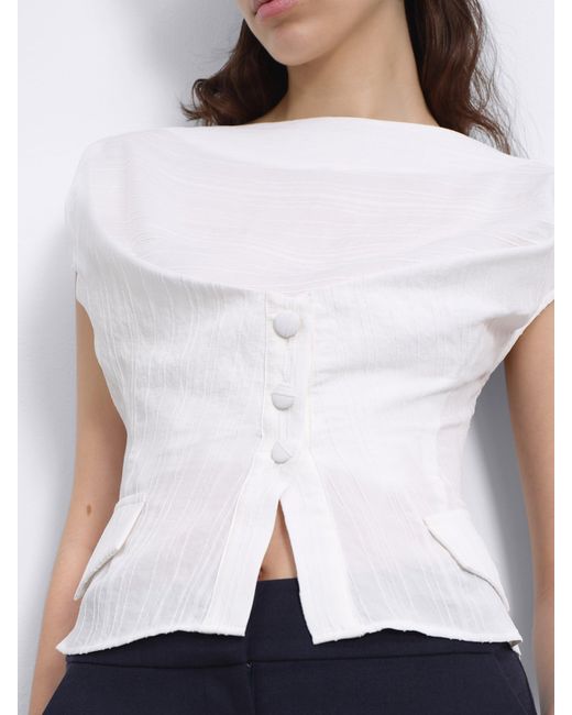 Sélone White Liora Crossline Top