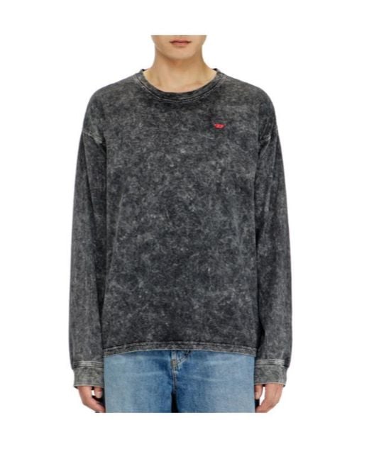DIESEL Gray Long-Sleeve T-Shirt for men