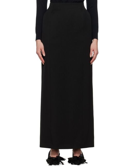 Balenciaga Black Back Slit Maxi Skirt