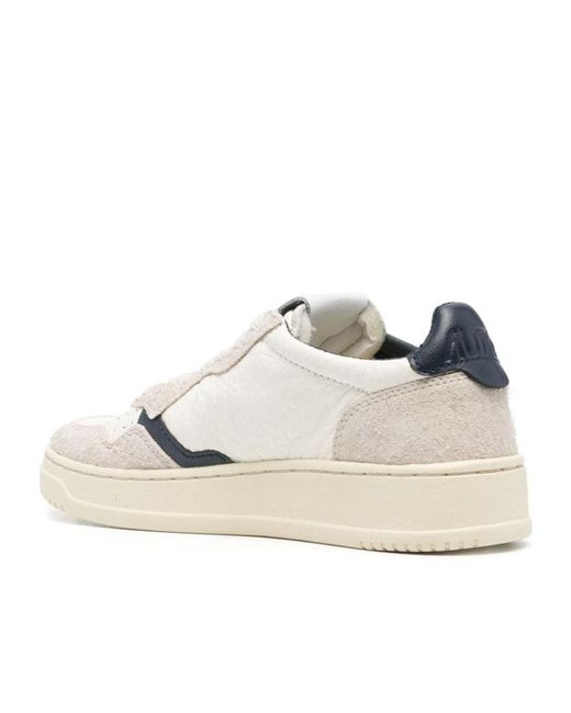 Autry White Medalist Crinkled Sneakers