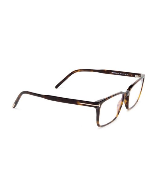 Tom Ford Brown Eyewear Tortoiseshell Effect Rectangular Frame Glasses for men