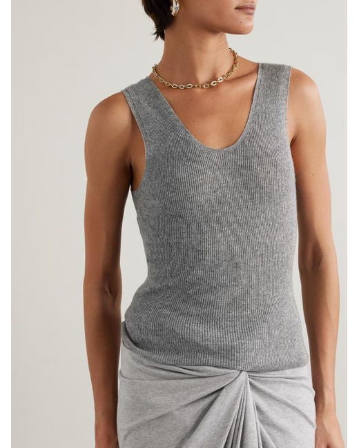 The Elder Statesman Gray Delicash Cashmere And Silk Blend Vest