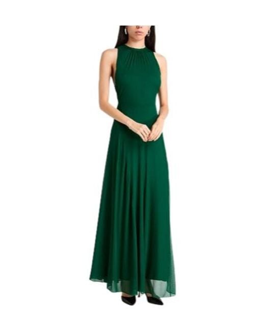 Max Mara Green Sleeveless Solid-Color Dress
