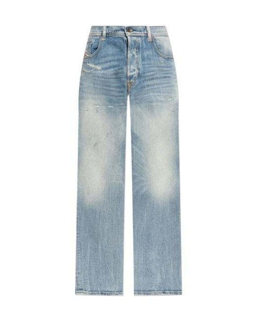 DIESEL Blue 2023 D-Finitive Straight-Leg Distressed Jeans for men