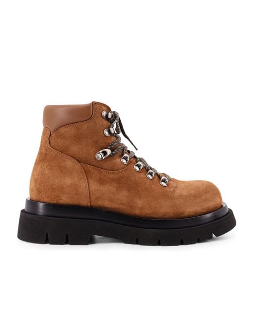 Bottega Veneta Brown Lug Hiking Ankle Boots for men
