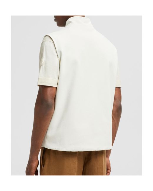 Moncler White Reversible Padded Gilet for men