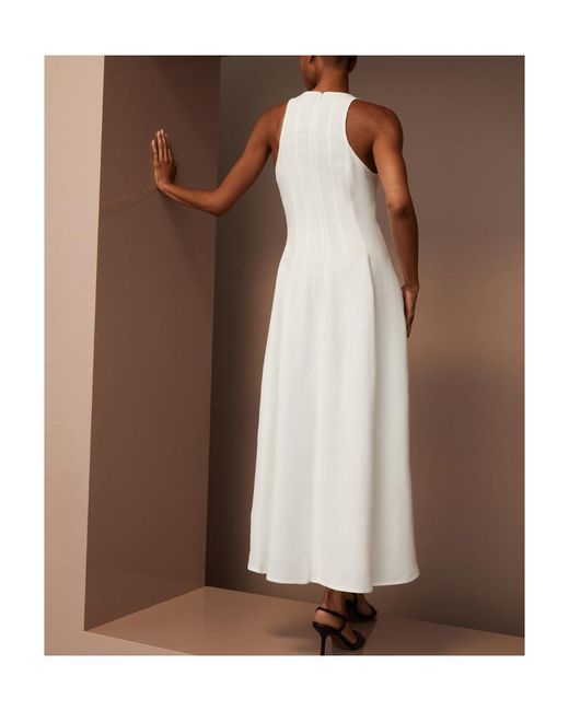 Brunello Cucinelli White Sleeveless Crewneck Dress