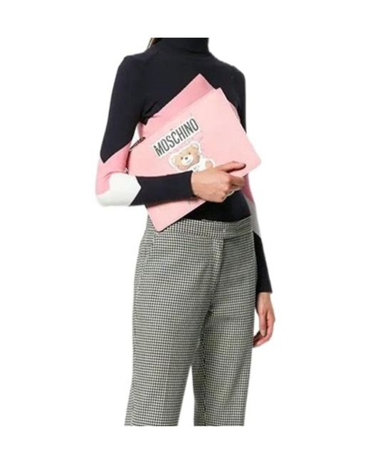 Moschino Multicolor Teddy Bear Pin Pattern Large Clutch