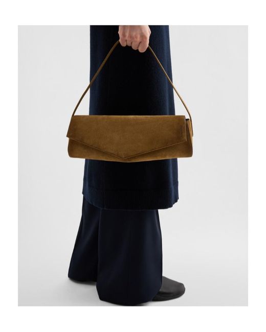 Jil Sander Brown Kante Flap Shoulder