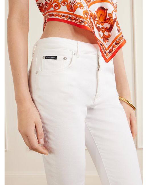 Dolce & Gabbana White Belt Loop Casual Pants