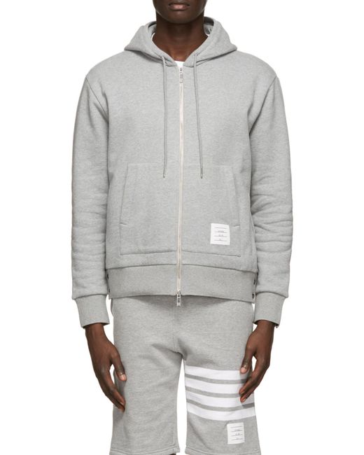Thom Browne Gray Rwb Stripe Zipped Jacket for men