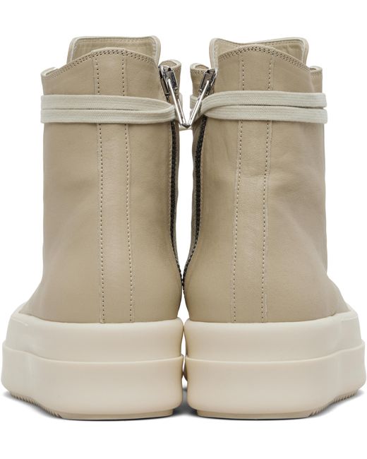 Rick Owens Natural Mega Bumper High-Top Sneakers