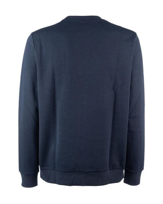 Boss Blue Boss Logo Plaque Crewneck Sweatshirt for men