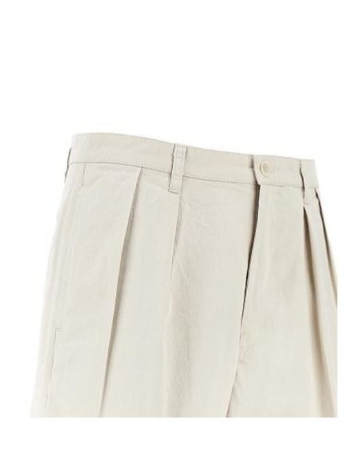 Aspesi Natural Pleated Casual Shorts for men