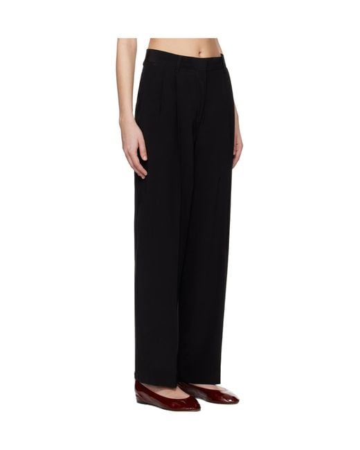 Totême Black Totême Double-Pleat Summer Trousers