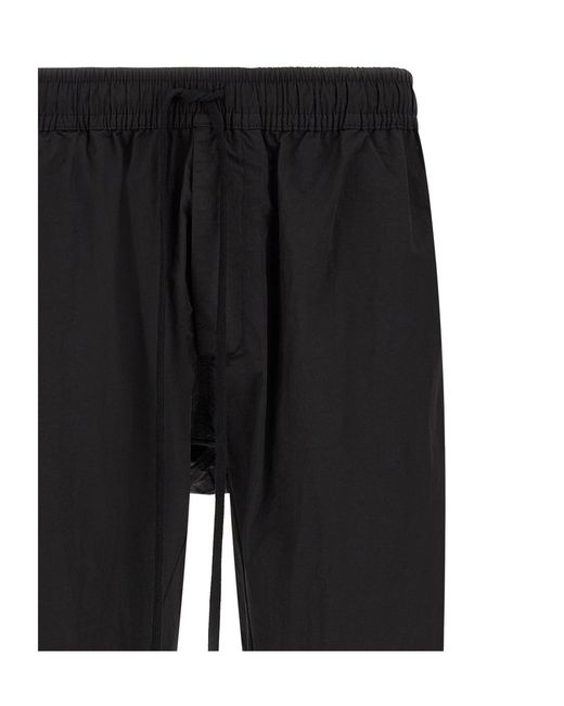 Thom Krom Black Low-Crotch Drawstring Track Pants for men