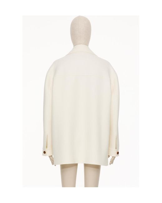 Valentino White Vlogo Signature-Buttons Shirt Jacket for men
