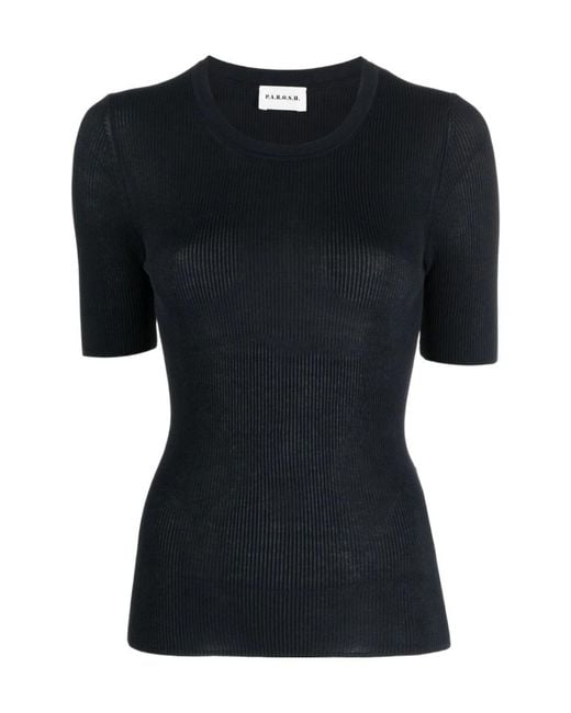 P.A.R.O.S.H. Black P.A.R.O..H. Crewneck Knit Top