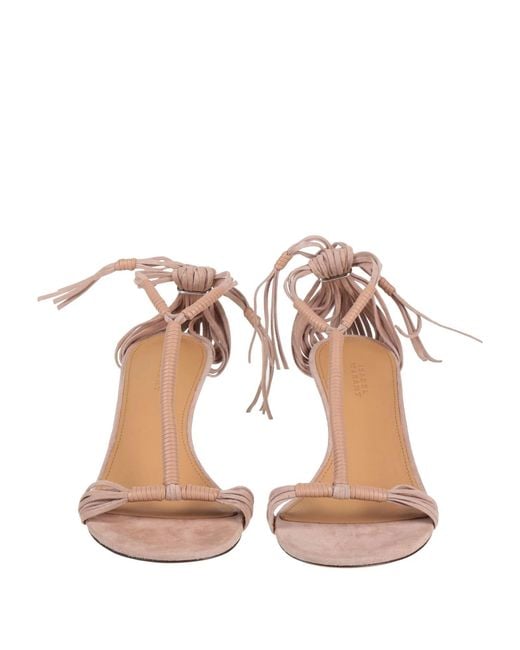 Isabel Marant Natural Minimalist Suede Open-Toe Sandals