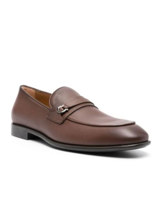 Ferragamo Brown Round-Headed Love Shoes for men