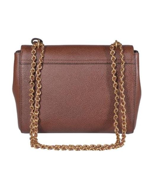 Mulberry Brown Lily Logo Plaque Crossbody Bag