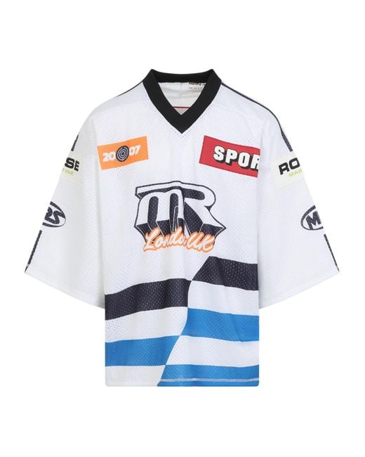 Martine Rose Blue Oversized Hockey T-Shirt for men