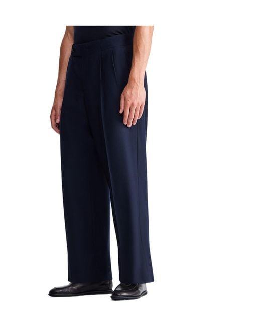 Giorgio Armani Blue Straight-Leg Casual Trousers for men