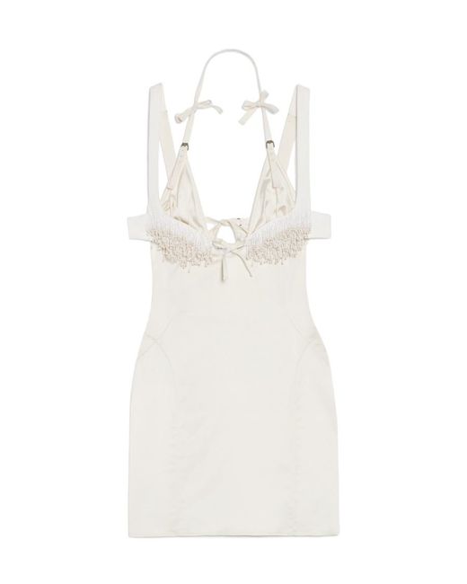 Jacquemus White Spaghetti Strap Mini Dress