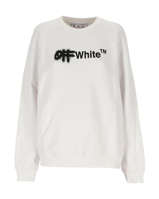Off-White c/o Virgil Abloh White Logo-Print Cotton Sweatshirt