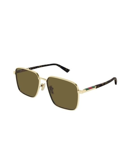 Gucci Green Eyewear Low Nose Bridge Fit Sunglasses for men