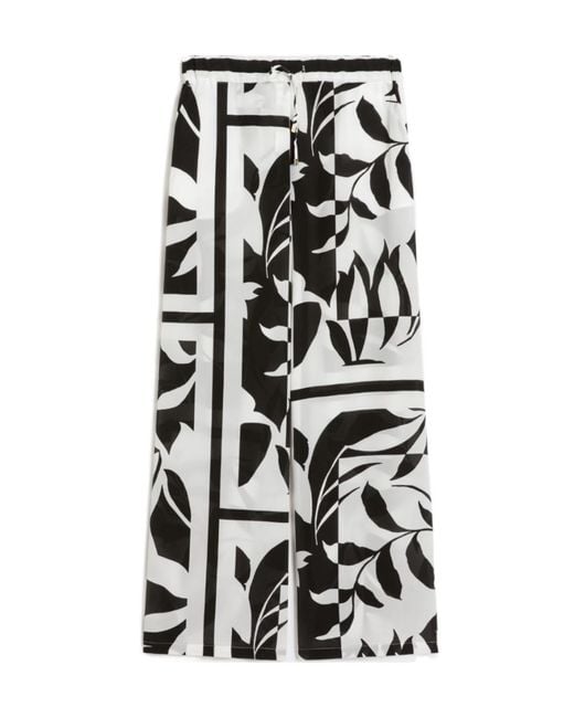 Max Mara White Bchvoto Printed Wide-Leg Pants