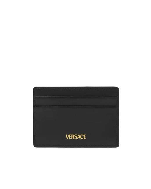 Versace Black V-Logo Card Holder for men