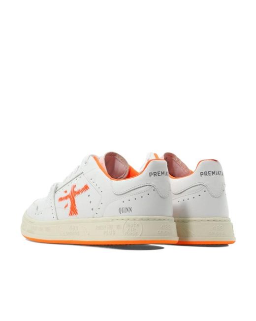 Premiata White Lace-Up Low-Cut Skate Shoes for men