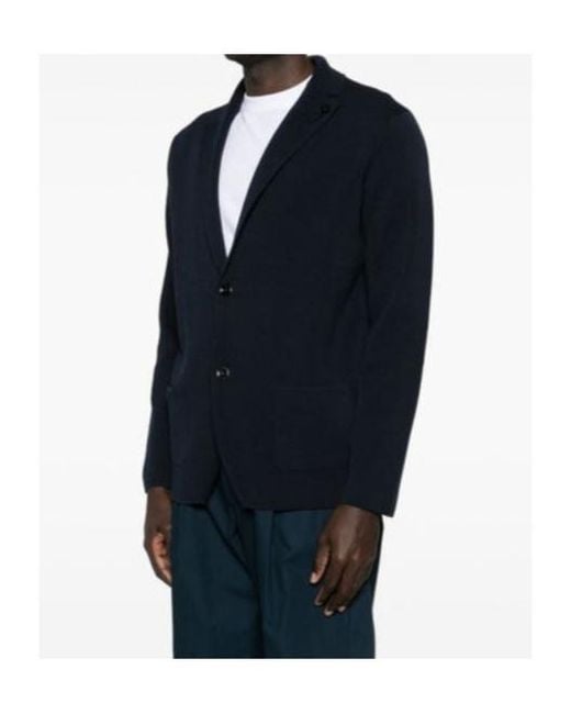 Lardini Black Textured Knitted Jacket for men