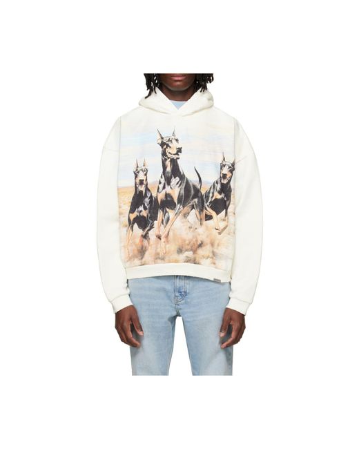 Represent White Western Dobermans Graphic Hoodie for men
