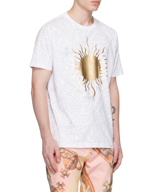 Vivienne Westwood White Graphic Printed Crewneck T-Shirt for men
