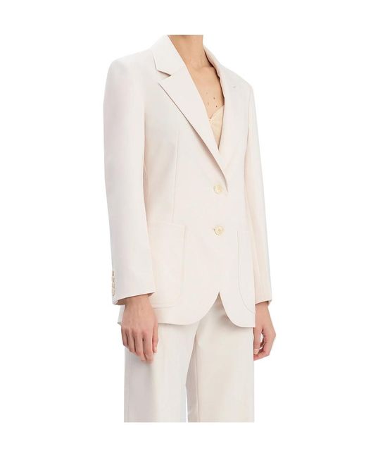 Victoria Beckham White Single-Breasted Suit Jacket