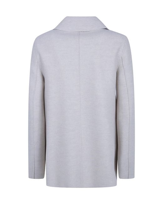 Harris Wharf London Gray Double-Breasted Wool Coat