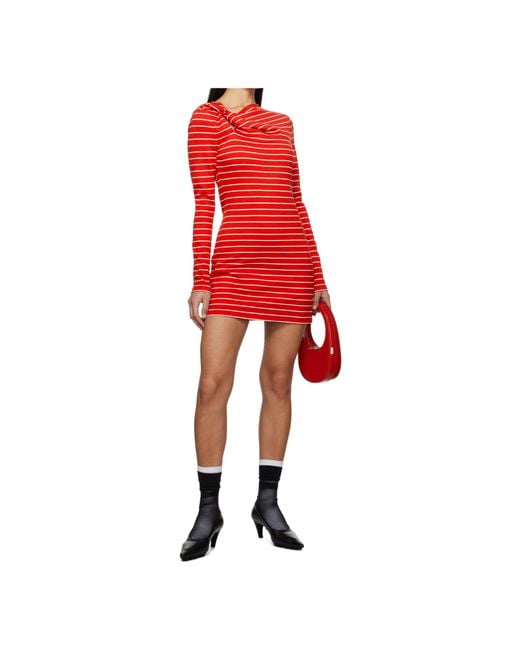 MSGM Red Striped Dress