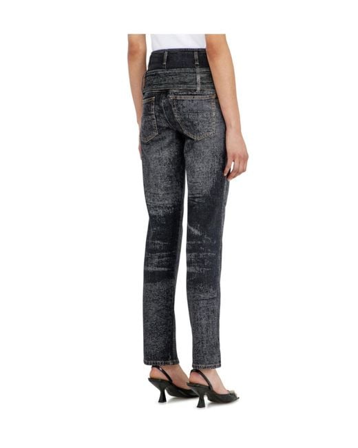 DIESEL Gray D-Gorina Belted High-Rise Jeans