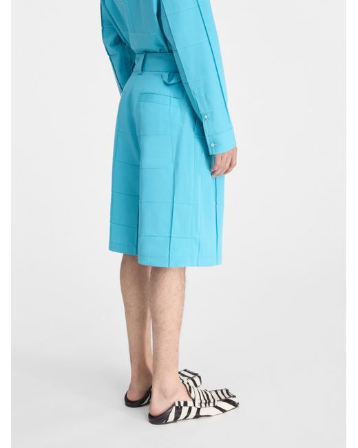 Jacquemus Blue Pleated Shorts for men