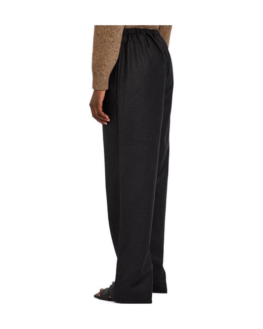 Rohe Black Relaxed Straight-Leg Wool Trousers