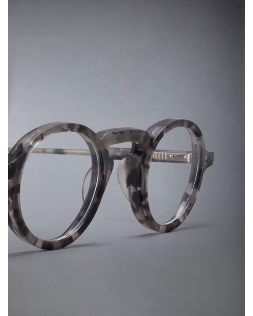 Thom Browne White Eyewear Round Frame Glasses for men