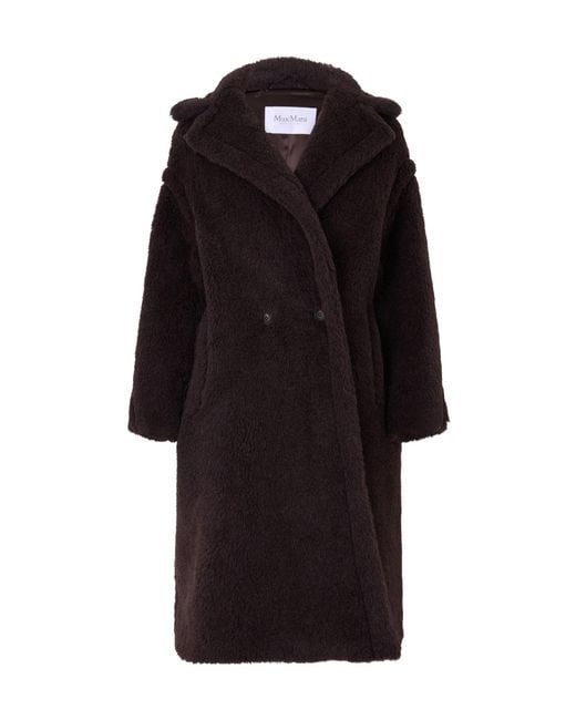 Max Mara Black Teddy Fabric Long Coat