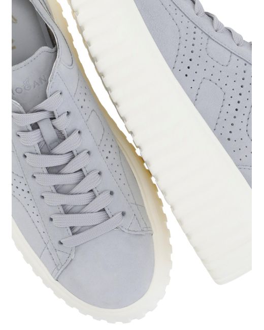 Hogan White H Stripes Low Sneakers