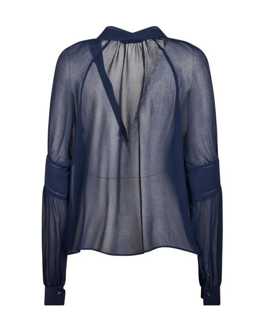 Alberta Ferretti Blue Long-Sleeved Shirt